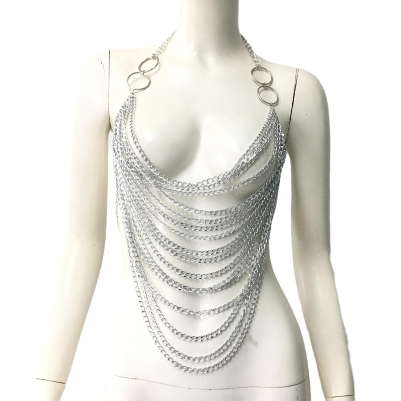 Телесна верижка от Zhenjin, многослойна геометрична конструкция, ръчна изработка от метал, модел GC462, унисекс