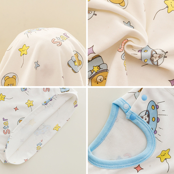 Бебешка памучна дългорукавна нощничка, гребен памук, подплата от чист памук, всесезонна употреба