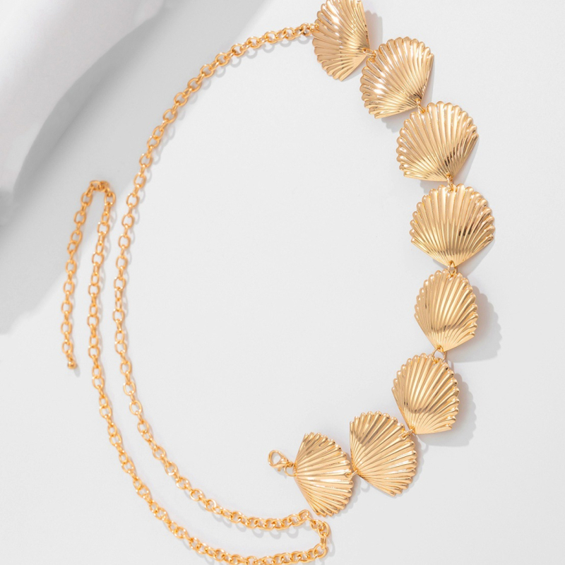 Метална талияна верига, Ин стил, за млади жени — scallop metal waist chain