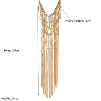Колие със сплавен ключичен синджир, многослойна геометрична конструкция, висулка от сплав