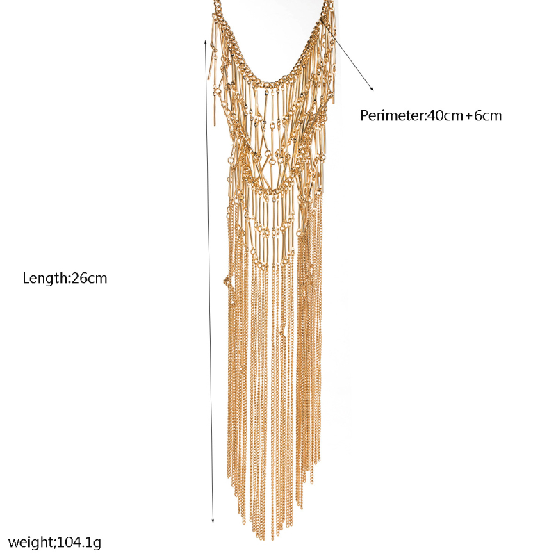 Колие със сплавен ключичен синджир, многослойна геометрична конструкция, висулка от сплав