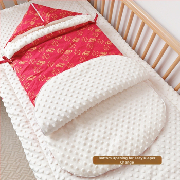 Детски спален чувал в кокон стил за зима, памучна смесена материя, подплата от полиестер, пълнеж пера и коприна памук, карикатурен принт, машинно пране