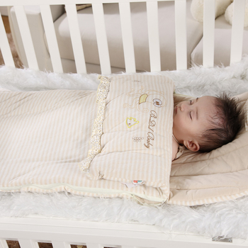 Bidole бебешки спален чувал, конвертен стил, памучна материя, полиестерен пълнеж, райета