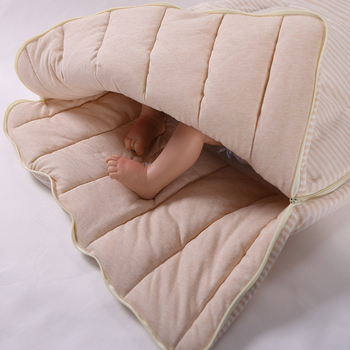 Bidole бебешки спален чувал, конвертен стил, памучна материя, полиестерен пълнеж, райета