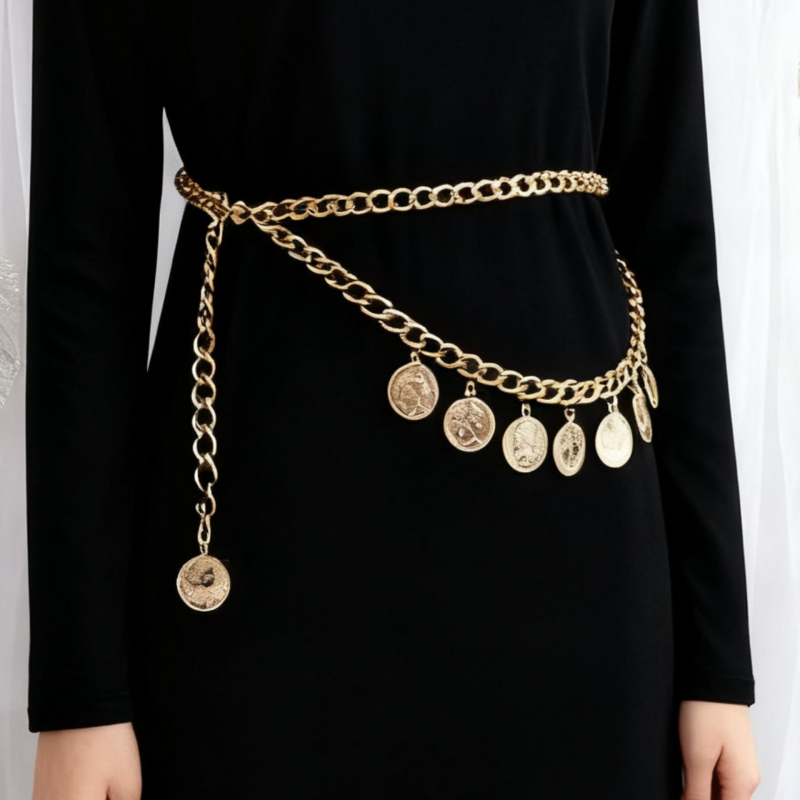 Верига за талия | метална верига, двойни коланни пръстени, персонализирана, Зима 2025 издание