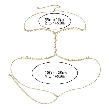 Гръден синджир за тяло – прост женски стил; електроплакиран метал; обработка и персонализация налични