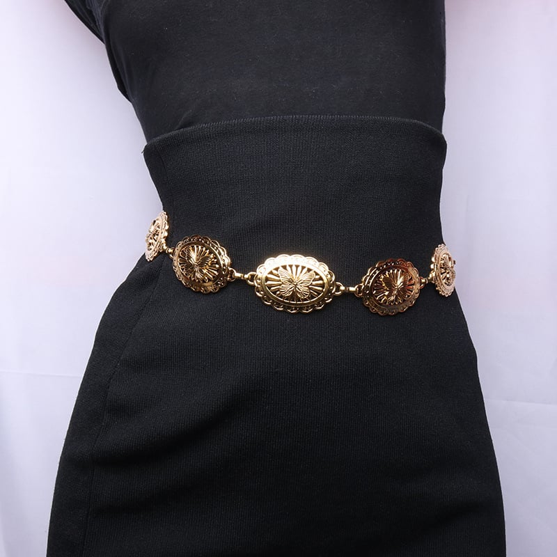 Верига за талия за жена, метал, етнически стил, дължина 80–100 см