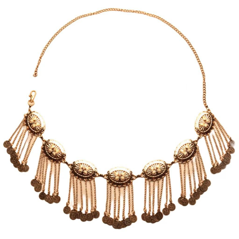 Верига за талия за жена, метал, етнически стил, дължина 80–100 см