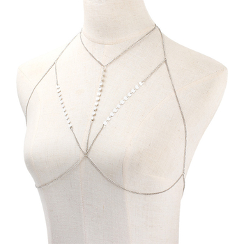 Гръдна верига от сплав, електроплатирана, геометричен дизайн, кристал, възможно персонализиране