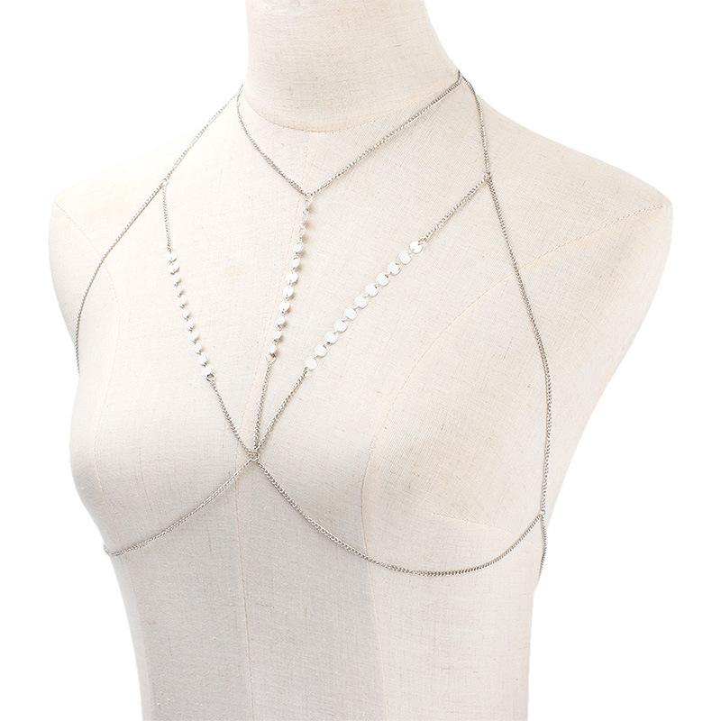 Гръдна верига от сплав, електроплатирана, геометричен дизайн, кристал, възможно персонализиране