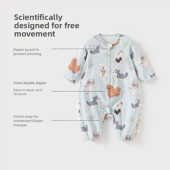 Бебешки спален чувал със разделени крачета, дишаща мрежа, дълги ръкави, дължина 80 см, за деца 1–3 години