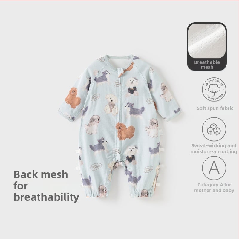 Бебешки спален чувал със разделени крачета, дишаща мрежа, дълги ръкави, дължина 80 см, за деца 1–3 години