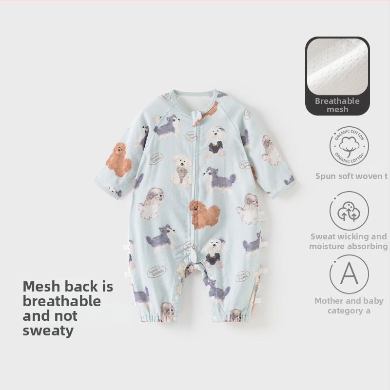 Бебешки спален чувал със разделени крачета, дишаща мрежа, дълги ръкави, дължина 80 см, за деца 1–3 години