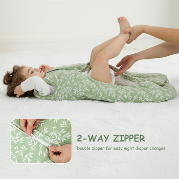 Бебешки спален чувал, жилет стил, 100% памук, TOG 3.5, есен-зима, за новородени 0–1 г