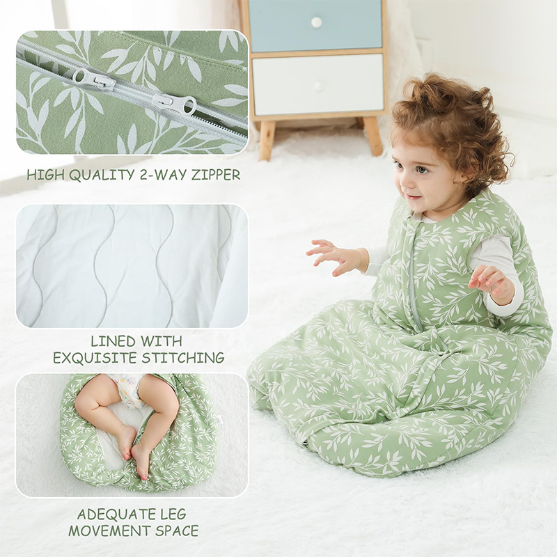 Бебешки спален чувал, жилет стил, 100% памук, TOG 3.5, есен-зима, за новородени 0–1 г