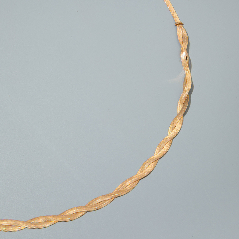 Талийна верига от метал със пайети и дизайн змийски кости, хип-хоп стил, дължина 60–80 cm, ширина 0.1 cm, двойни пръстени