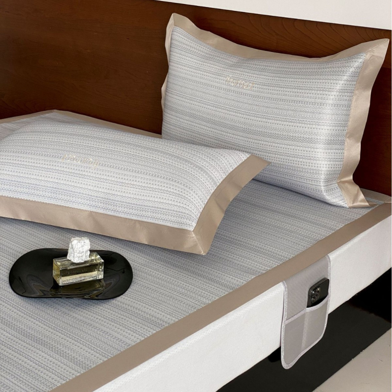 Комплект матове от вискозно Ice Silk, сгъваем и с бродерия, 5D дишаща мат