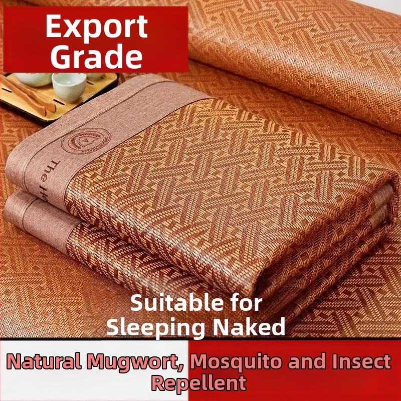 Sulgpandav rotangiv voodi matt, Ice Silk (viskoze) materjal — õmblused ja Hiina stiil