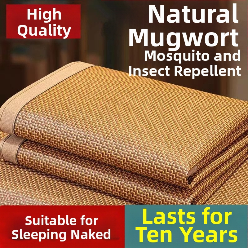 Sulgpandav rotangiv voodi matt, Ice Silk (viskoze) materjal — õmblused ja Hiina stiil