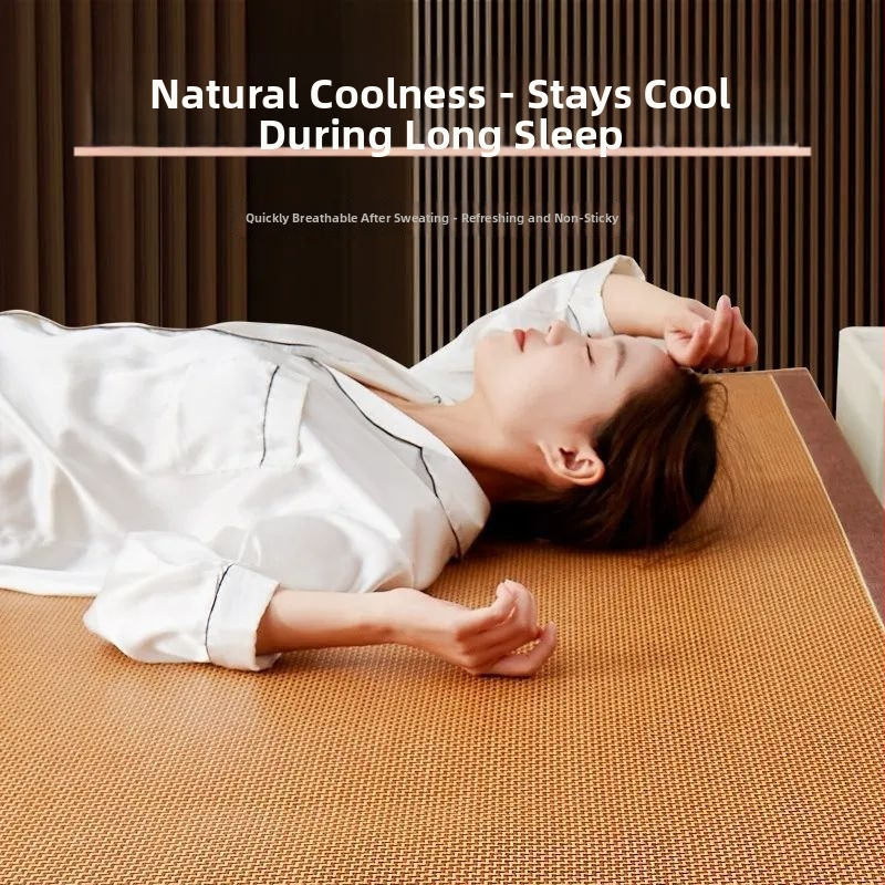 Sulgpandav rotangiv voodi matt, Ice Silk (viskoze) materjal — õmblused ja Hiina stiil