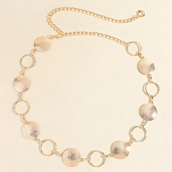 Колан за талия, метален, единично кръгло звено, дължина 105 cm, ширина 1,2 cm, унисекс, целогодишен стил