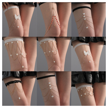 DZ0485 Naizhu Перлен бедрен синджир с геометрични ресни, тяло-синджир с кристали и метален крак пръстен (Бранд: Naizhu • Сезон: Лято 2024 • Мозаичен материал: Няма)