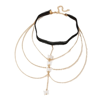 DZ0485 Naizhu Перлен бедрен синджир с геометрични ресни, тяло-синджир с кристали и метален крак пръстен (Бранд: Naizhu • Сезон: Лято 2024 • Мозаичен материал: Няма)