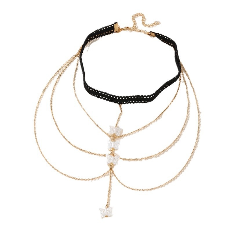 DZ0485 Naizhu Перлен бедрен синджир с геометрични ресни, тяло-синджир с кристали и метален крак пръстен (Бранд: Naizhu • Сезон: Лято 2024 • Мозаичен материал: Няма)