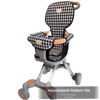JT06 Възглавник за седалка на детска количка, хаундстоут шарка, универсален за всички сезони, пълен обхват, удебелена подплата, подходящ за компактни колички