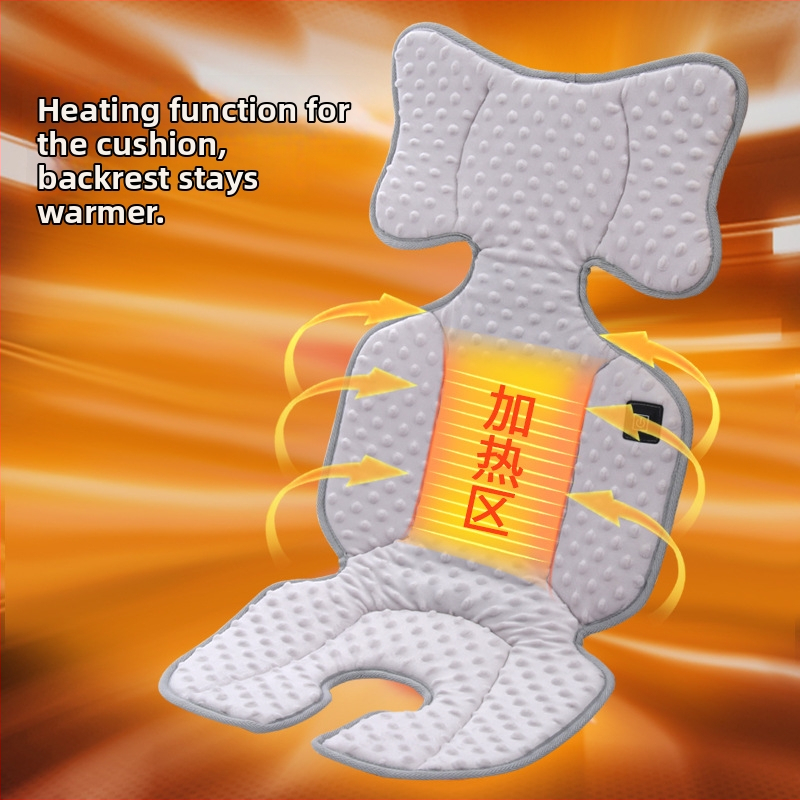 Подложка за седалката на детска количка с електрическо отопление, материал bean velvet, преносим източник на захранване за зимни разходки