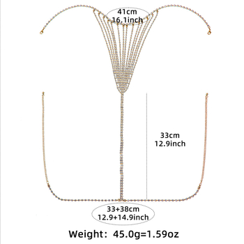 Метална верига за талия с кристали за жени – телесна/бански верига, дължина 135 см, ширина 4 мм, кръг на колана: единичен