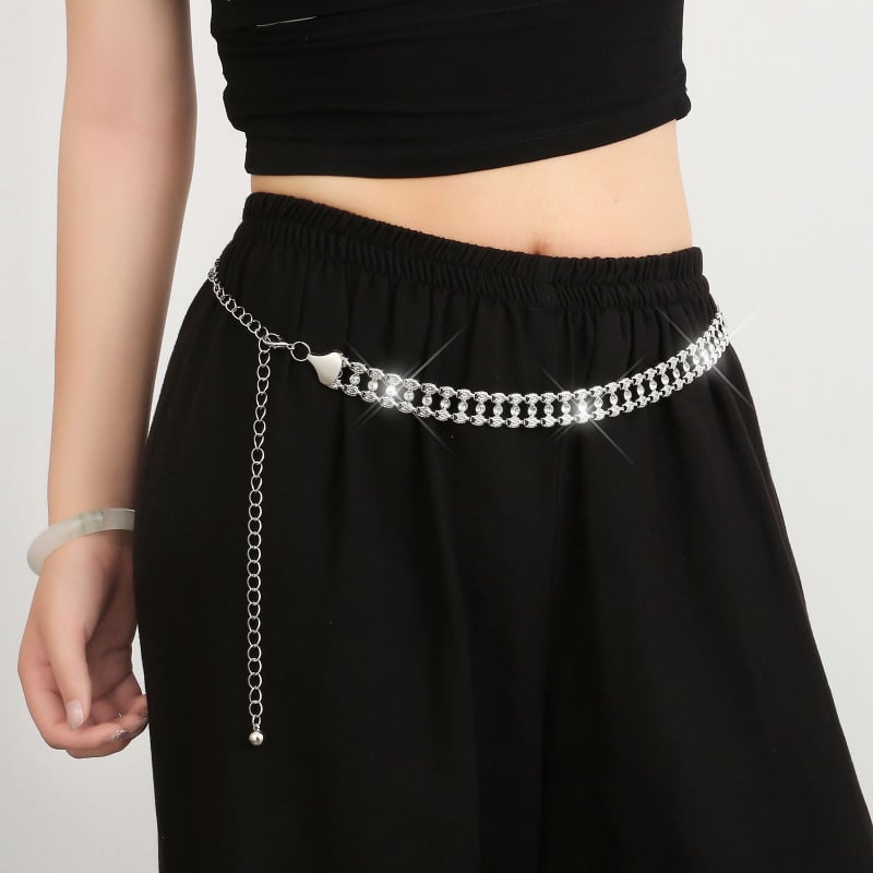 Талийна метална верижка – универсален стил, дължина 110 cm, единична катарама, за жени и младежи
