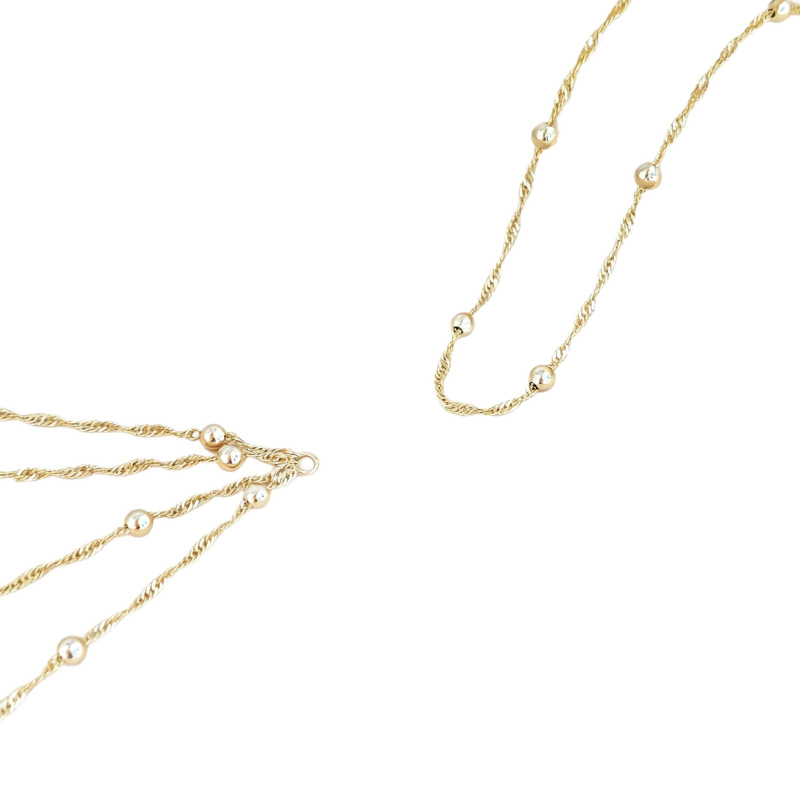 Метален колан за талия със многослоен завъртан дизайн от мъниста, дължина 80-100 cm, по поръчка