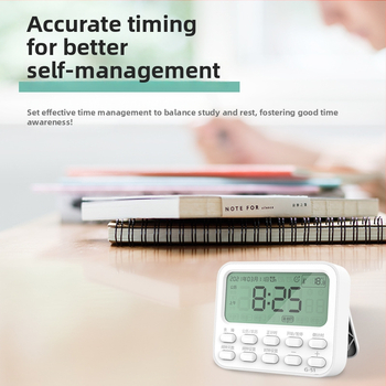 Дигитален будилник с аларма и таймер, термометър, вечен календар, хронограф и обратно броене, LCD дисплей