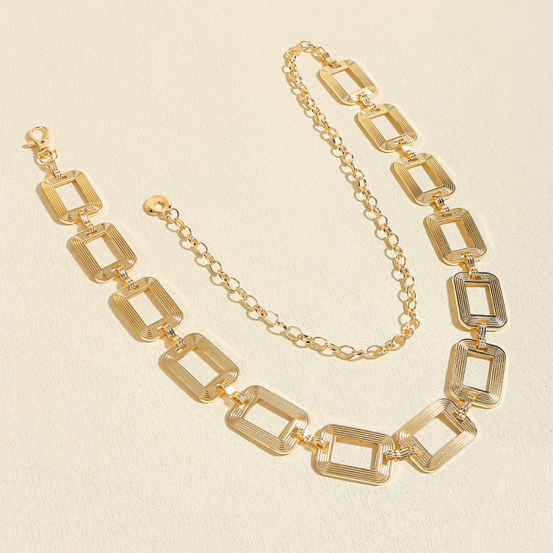 Метален талиев колан‑верига за рокли и якета, унисекс, еднообхватен дизайн, по избор