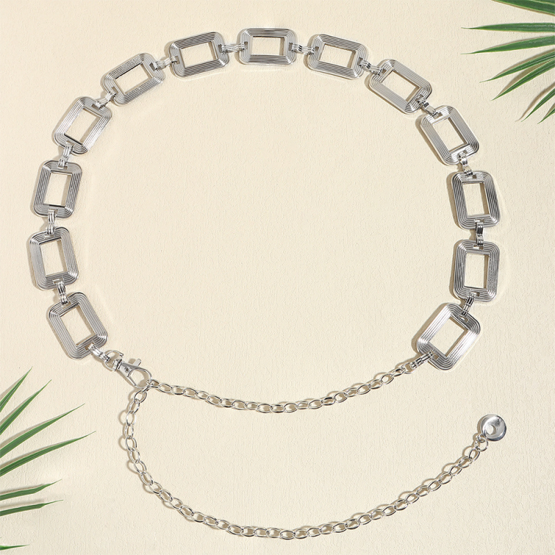 Метален талиев колан‑верига за рокли и якета, унисекс, еднообхватен дизайн, по избор