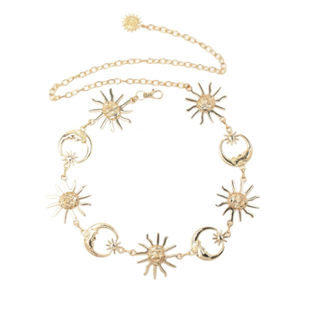 Поясна верига със слънчогледов мотив, метална, унисекс аксесоар за талия, стил Leisure, персонализиране