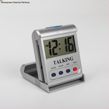 Настолен часовник със звуково обявяване на часа за възрастни и слепи, часови напомняния на всеки час (Едностранен дисплей; Автоматично захранване; Тип на движение: Друг; Водоустойчиво: Не)