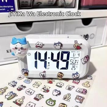 Будилник с LED цифров дисплей, батерийно захранване, електронно движение, едностранен, карикатурен стил.