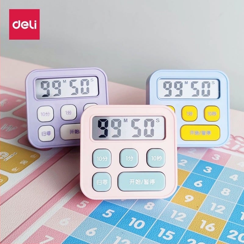 Учебен таймер-секундомер за ученици – цифров дисплей, правоъгълен пластмасов корпус, батерийно захранване