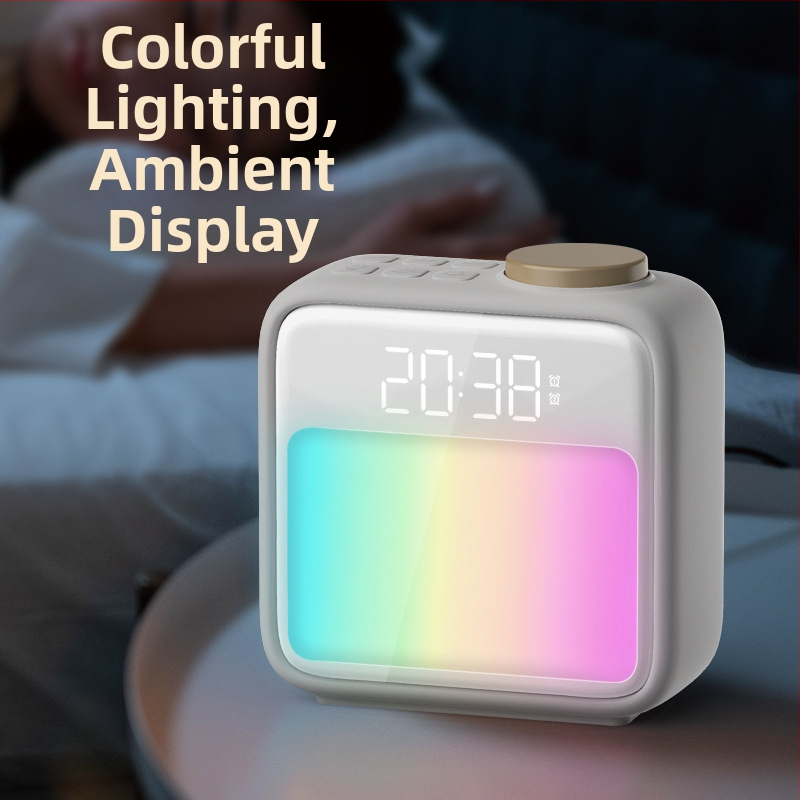 Grating miego šviesa su naktinės spintelės laikrodžiu, šiuolaikiškas minimalistinis stilius, CE sertifikatas