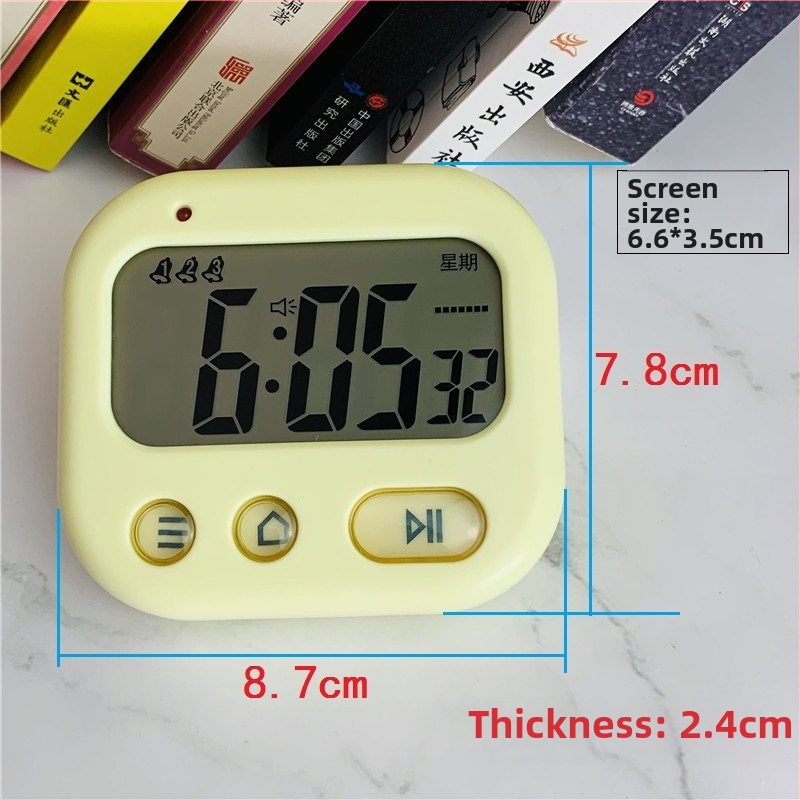 Настолен часовник с вибрационен будилник, безшумен режим и подсветка, функция за събуждане (батерийно захранване; корпус: пластмаса; циферблат: ABS пластмаса; стил: прост)