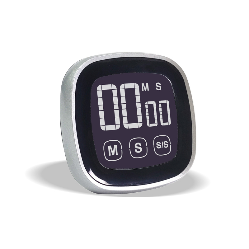 LCD сензорен таймер за управление на времето, квадратен ABS електронен часовник с будилник, захранван с батерия