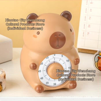 Snap капибара визуален безшумен таймер за ученици – механично движение, числов дисплей, мультяшен корпус, хронограф, ръчно задвижване