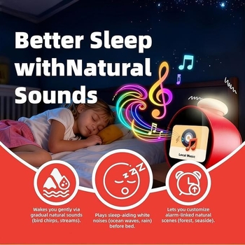 Будилник с AI гласово управление за ученици, двустранен LCD дисплей, презареждаем, ABS корпус, дебелина 15 мм+