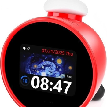 Будилник с AI гласово управление за ученици, двустранен LCD дисплей, презареждаем, ABS корпус, дебелина 15 мм+