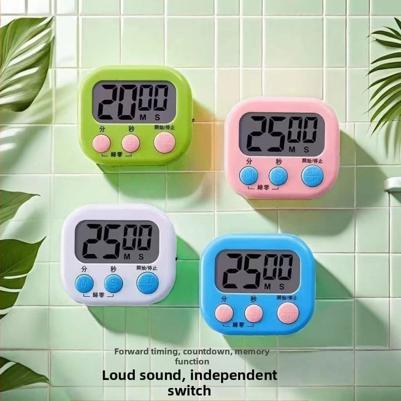 Кухненски таймер с автомобилна форма, аналогов дисплей (указател + цифри), светлинно-вълново движение, външно захранване