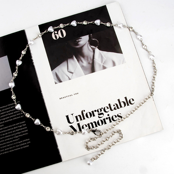 Дамска талийна верига с декоративни перли и кристали, метал, модерен стил, единичен обхват на колана, възможност за персонализация