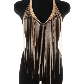 Колие с геометричен дизайн, многослоено от сплав, регулярна верижка, лек лукс