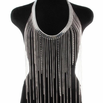 Колие с геометричен дизайн, многослоено от сплав, регулярна верижка, лек лукс